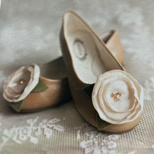 Joyfolie Charlotte Fawn Brown Leather Ballet Flat Shoes